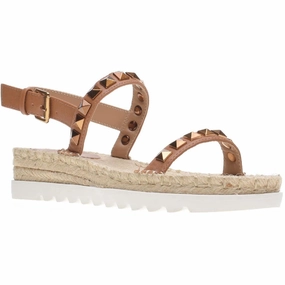 Yelenah Womens Faux Leather Studded Espadrilles Toe Cover