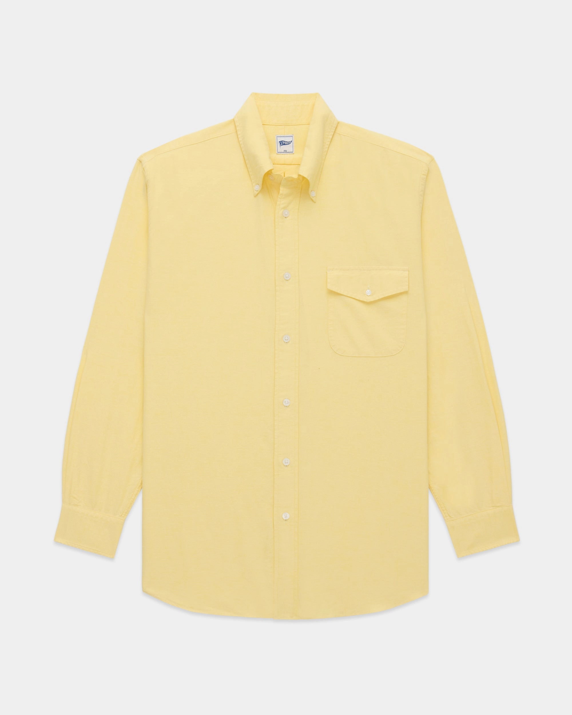 Camouflage Print Yellow Zephyr Oxford Shirt - Trim Fit