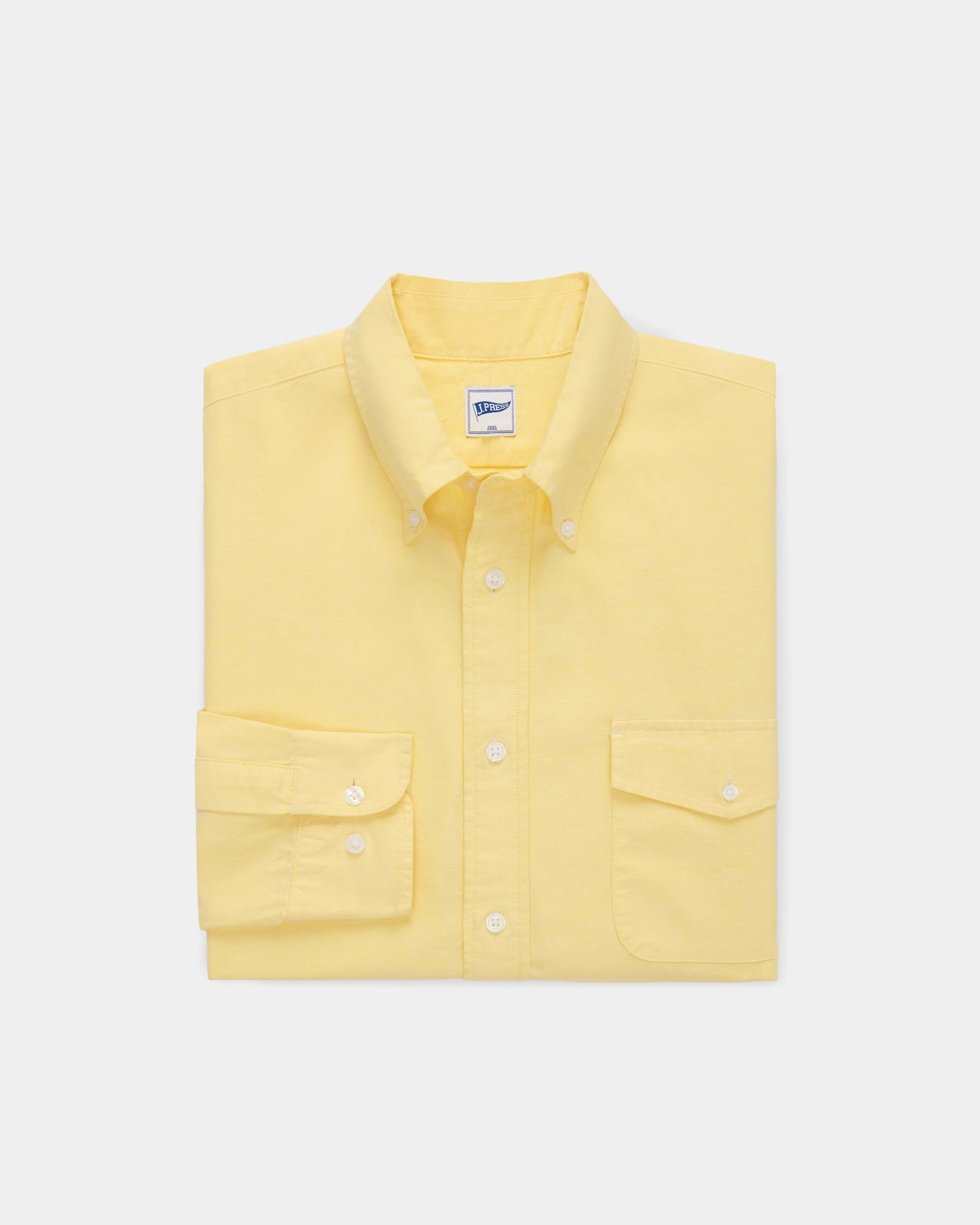 Yellow Zephyr Oxford Shirt - Trim Fit Stretch Fit Technology
