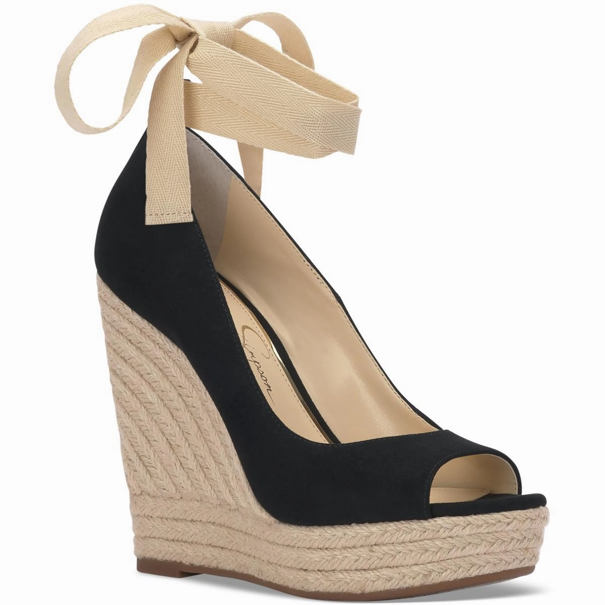 City Ready Lace Edge Zavida Womens Ankle Strap Wedge Sandals