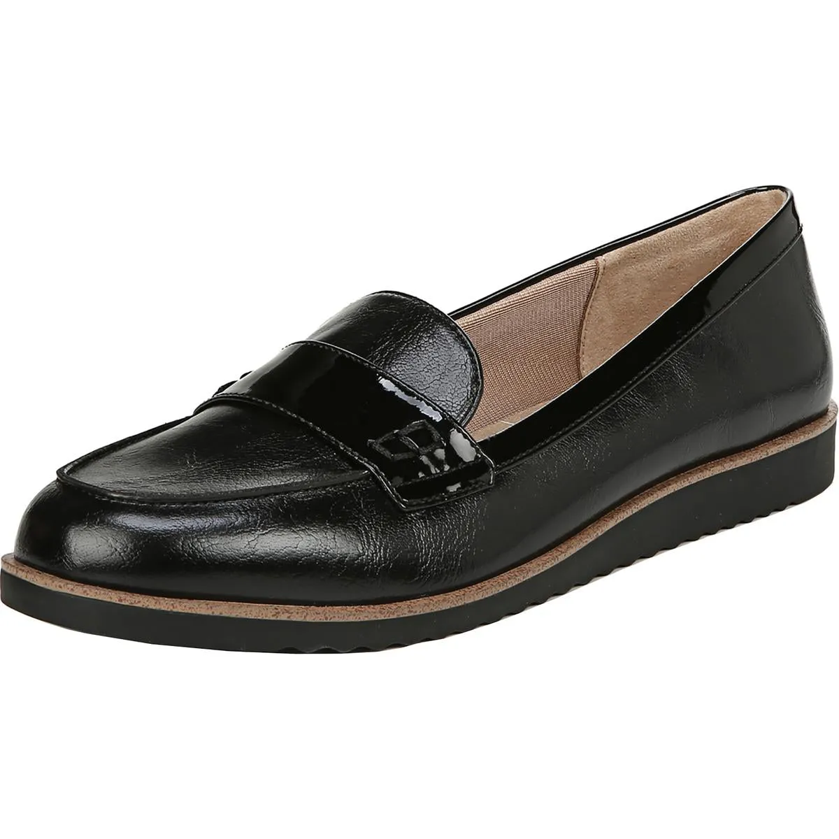 Stitched Detailing Zee Womens Padded Insole Slip On Loafers
