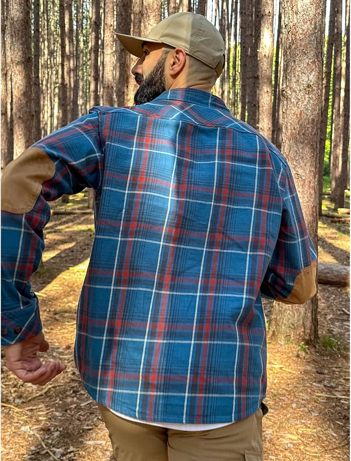 ZENTHACE Men's Rugged Burlyweight Performance Flannel Shirt,Outdoor Lumberjack Checkered Shirts