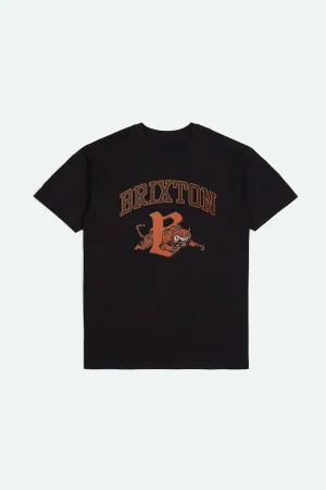 Tiger S/S Standard T-Shirt - Black Worn Wash Travel Trend