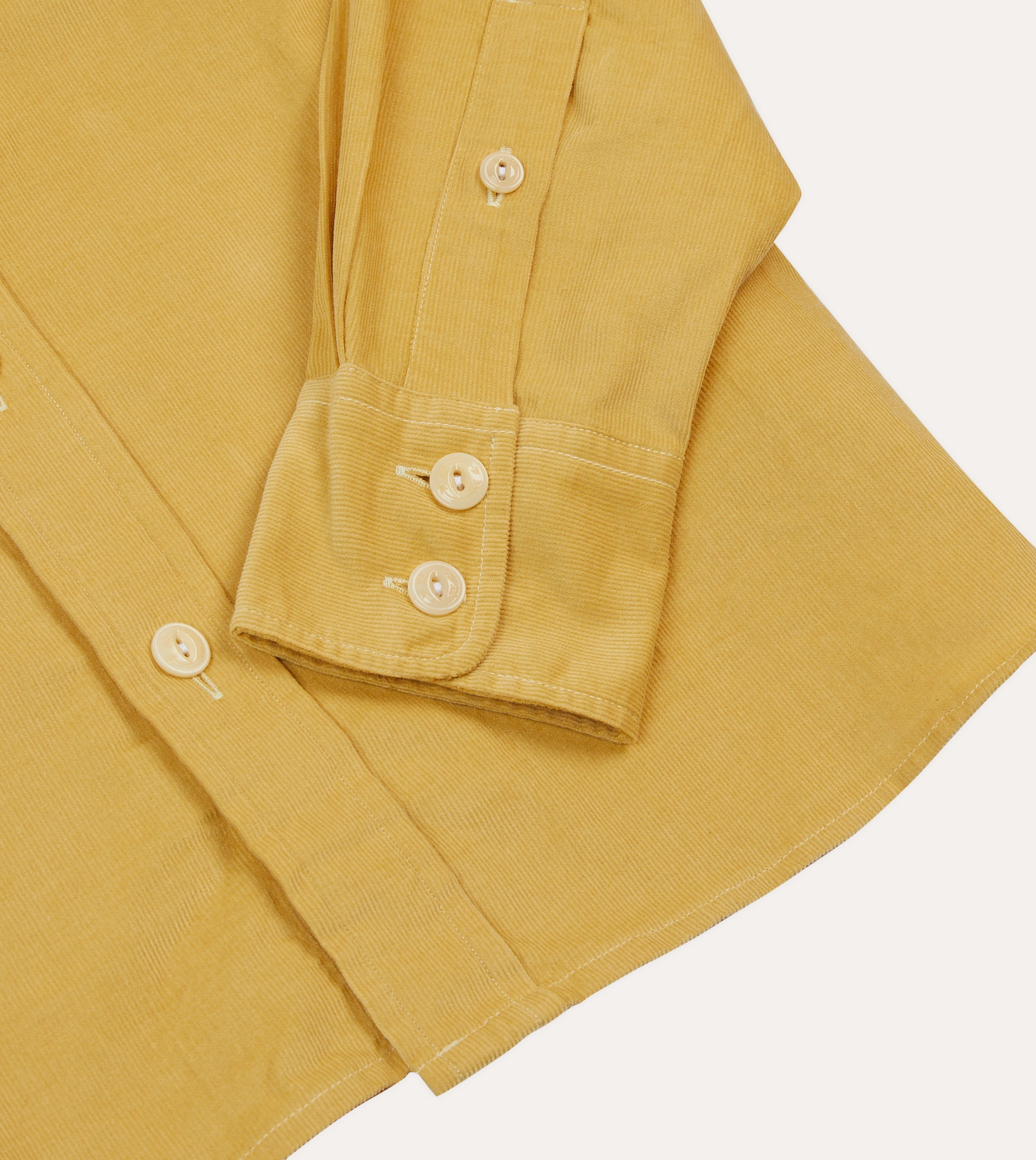 Yellow Corduroy Two-Pocket Western Shirt adult clothing Chic Look